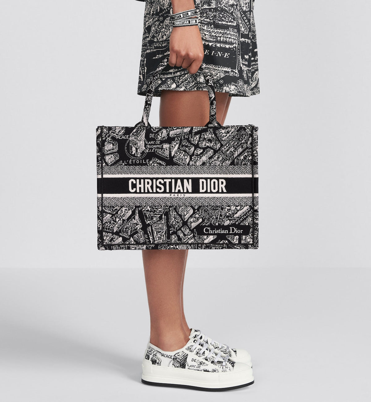 DIOR BOOK TOTE MEDIUM Plan de Paris Embroidery