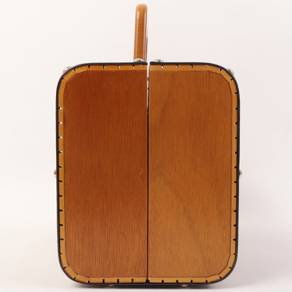 CHANEL Around 1995 Made Wood Cc Mark Logo Vanity Brown