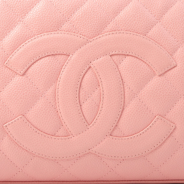 Chanel Around 2005 Made Caviar Skin Cc Mark Stitch Boston Bag Pink