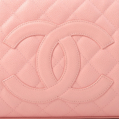 Chanel Around 2005 Made Caviar Skin Cc Mark Stitch Boston Bag Pink