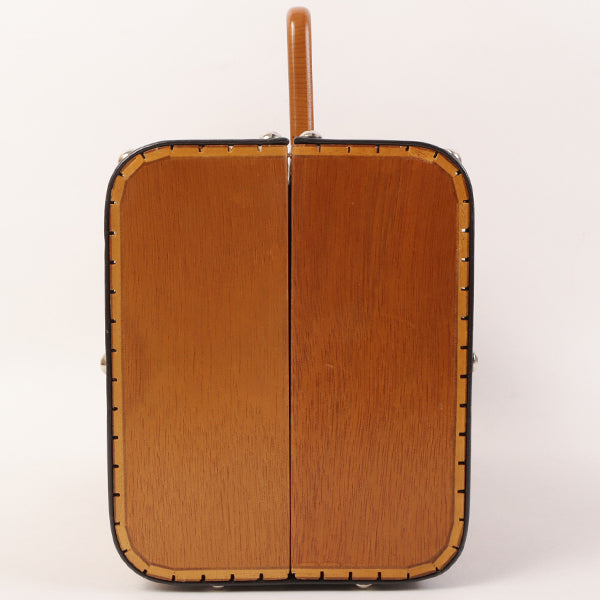 CHANEL Around 1995 Made Wood Cc Mark Logo Vanity Brown