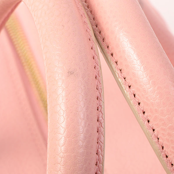 Chanel Around 2005 Made Caviar Skin Cc Mark Stitch Boston Bag Pink
