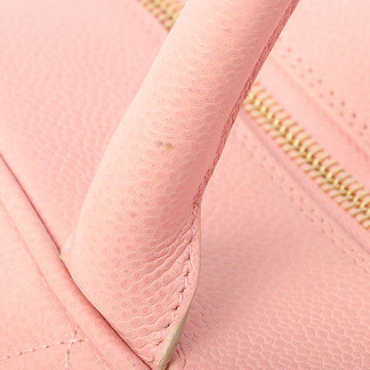 Chanel Around 2005 Made Caviar Skin Cc Mark Stitch Boston Bag Pink