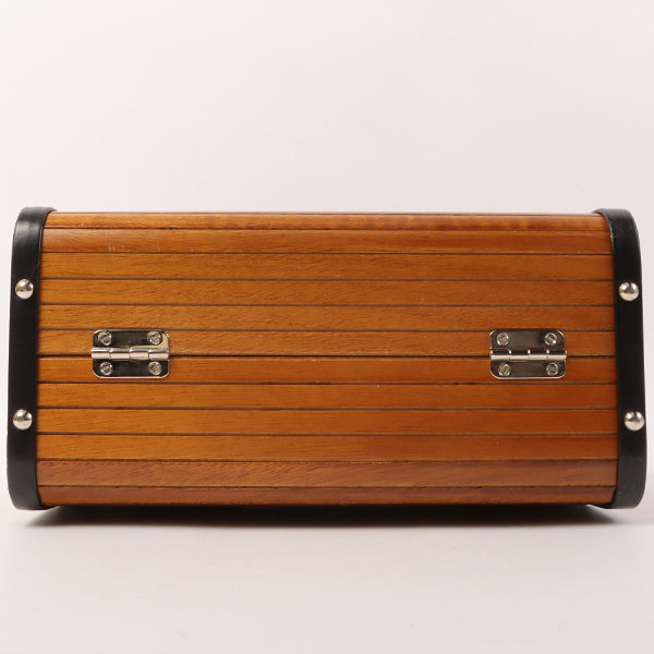 CHANEL Around 1995 Made Wood Cc Mark Logo Vanity Brown