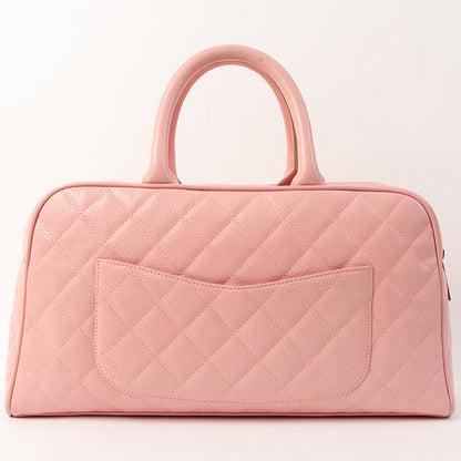 Chanel Around 2005 Made Caviar Skin Cc Mark Stitch Boston Bag Pink