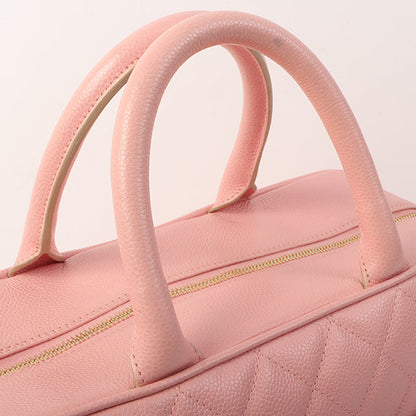 Chanel Around 2005 Made Caviar Skin Cc Mark Stitch Boston Bag Pink