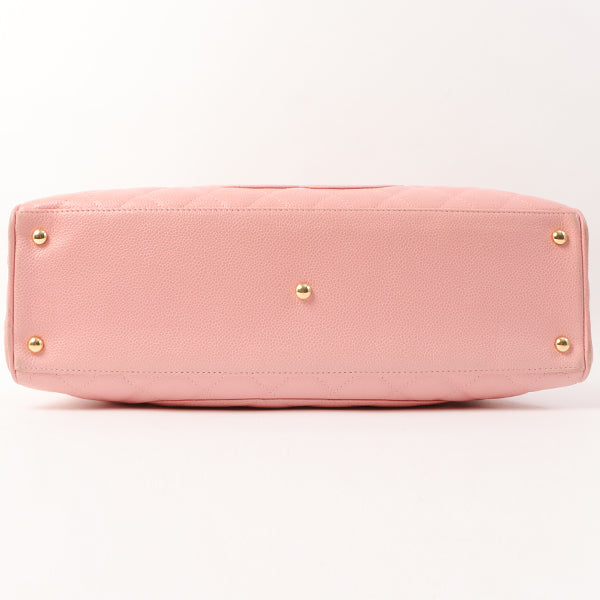 Chanel Around 2005 Made Caviar Skin Cc Mark Stitch Boston Bag Pink