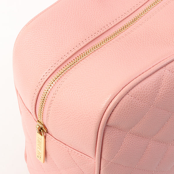 Chanel Around 2005 Made Caviar Skin Cc Mark Stitch Boston Bag Pink