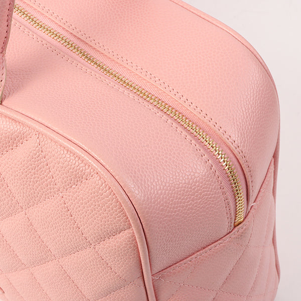 Chanel Around 2005 Made Caviar Skin Cc Mark Stitch Boston Bag Pink