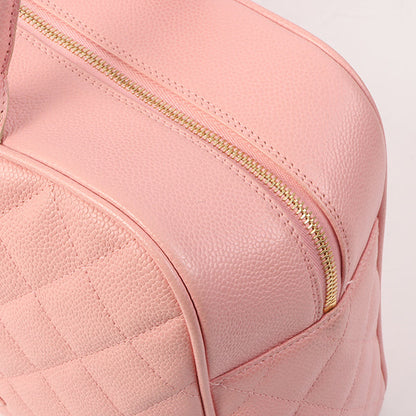 Chanel Around 2005 Made Caviar Skin Cc Mark Stitch Boston Bag Pink