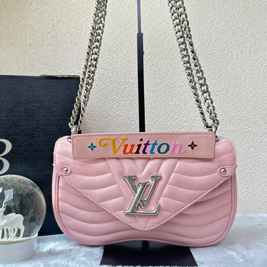 Louis Vuitton Pink Wave Chain Bag Quilted Leather PM