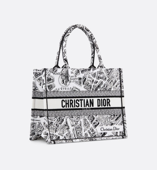 DIOR BOOK TOTE MEDIUM Plan de Paris Embroidery