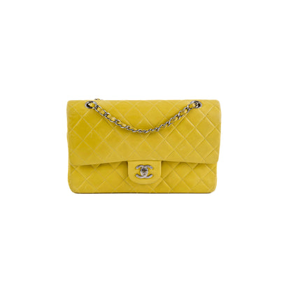 Chanel Classic Flap M/L Yellow Lambskin Bag