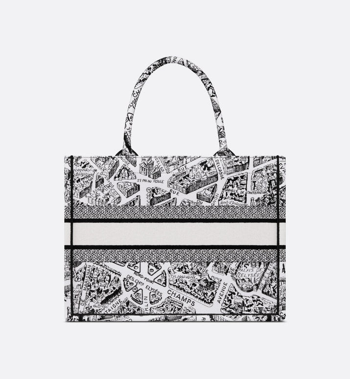 DIOR BOOK TOTE MEDIUM Plan de Paris Embroidery