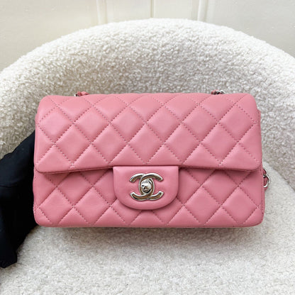 Chanel Classic Mini Rectangular Flap in Pink Lambskin and SHW