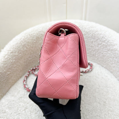 Chanel Classic Mini Rectangular Flap in Pink Lambskin and SHW