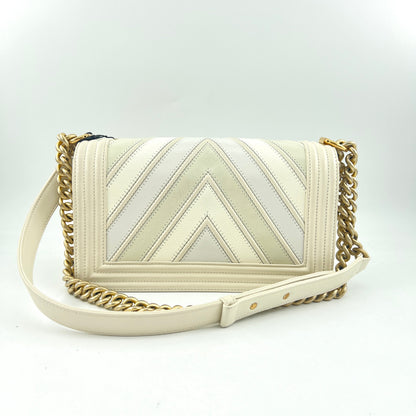 Chanel Mix Leather Medium Flap Boy Bag