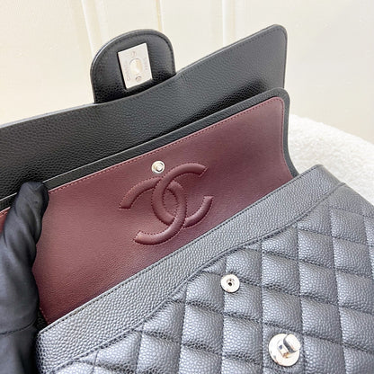 Chanel Medium Classic Flap CF in Black Caviar and SHW (Model: A01112)