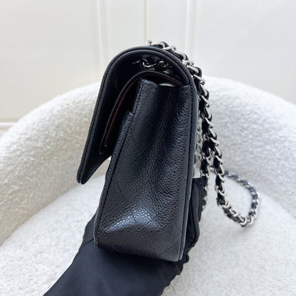 Chanel Medium Classic Flap CF in Black Caviar and SHW (Model: A01112)
