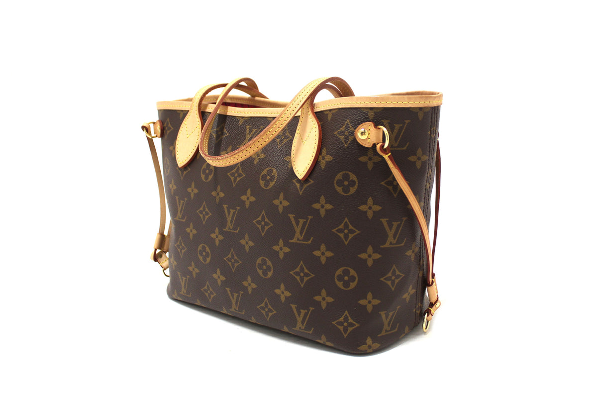 Louis Vuitton Classic Monogram Neverfull PM Tote Shoulder Bag