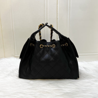 Chanel 25 Small Hobo Bag in Black Caviar and AGHW (Model: AS5293)