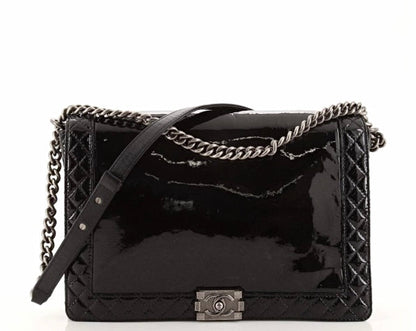 Chanel REVERSO PATENT LEATHER BOY Bag