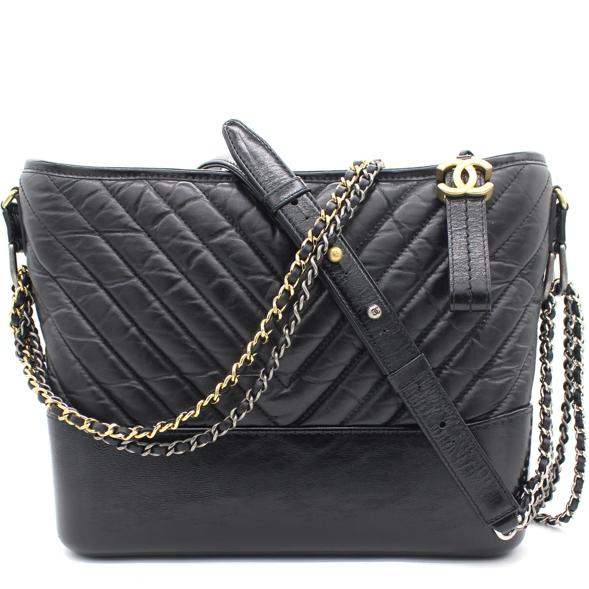 Gabrielle Chevron Medium Hobo Bag