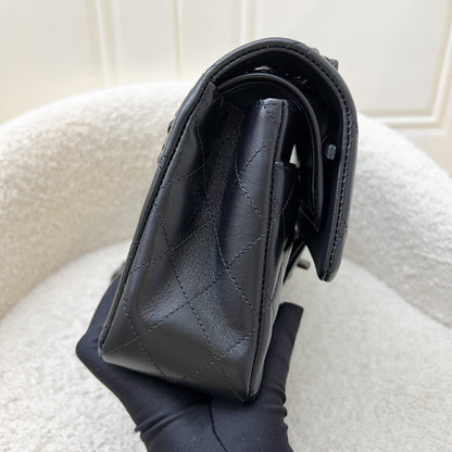 Chanel Small Classic Flap CF in So Black Lambskin and Black HW (Model: A01113)