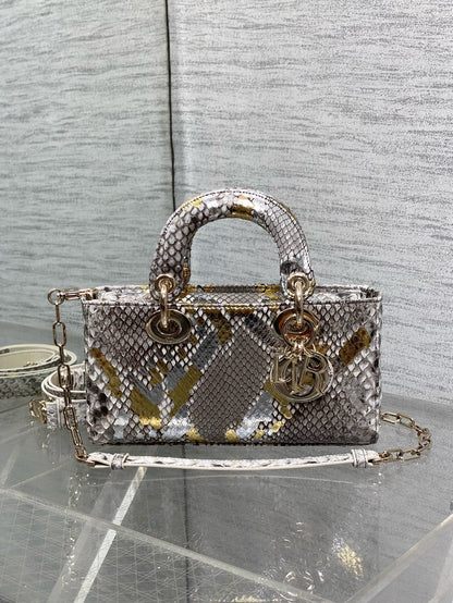DR532 Small Lady D-Joy Bag(Snakeskin) / 8.5 x 4.5 x 2.5 inches / HIGHEST QUALITY VERSION