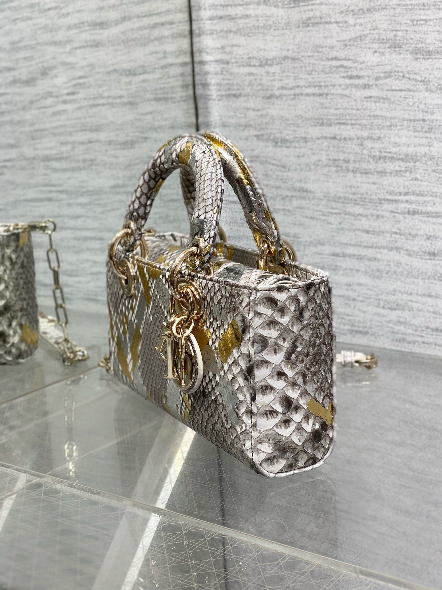 DR532 Small Lady D-Joy Bag(Snakeskin) / 8.5 x 4.5 x 2.5 inches / HIGHEST QUALITY VERSION