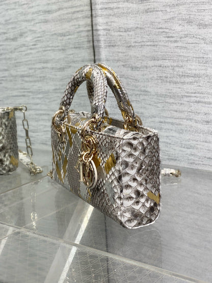 DR532 Small Lady D-Joy Bag(Snakeskin) / 8.5 x 4.5 x 2.5 inches / HIGHEST QUALITY VERSION