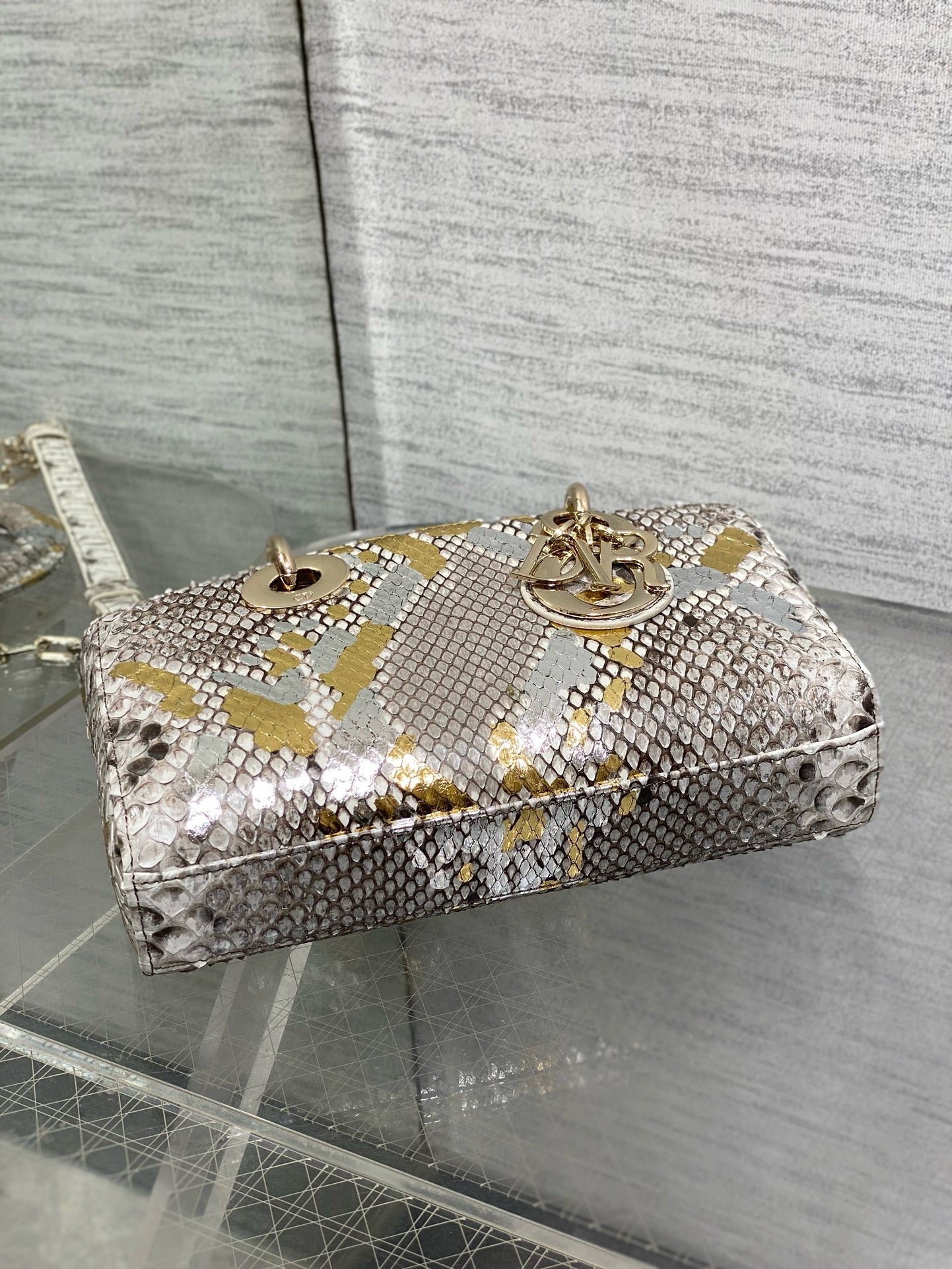 DR532 Small Lady D-Joy Bag(Snakeskin) / 8.5 x 4.5 x 2.5 inches / HIGHEST QUALITY VERSION