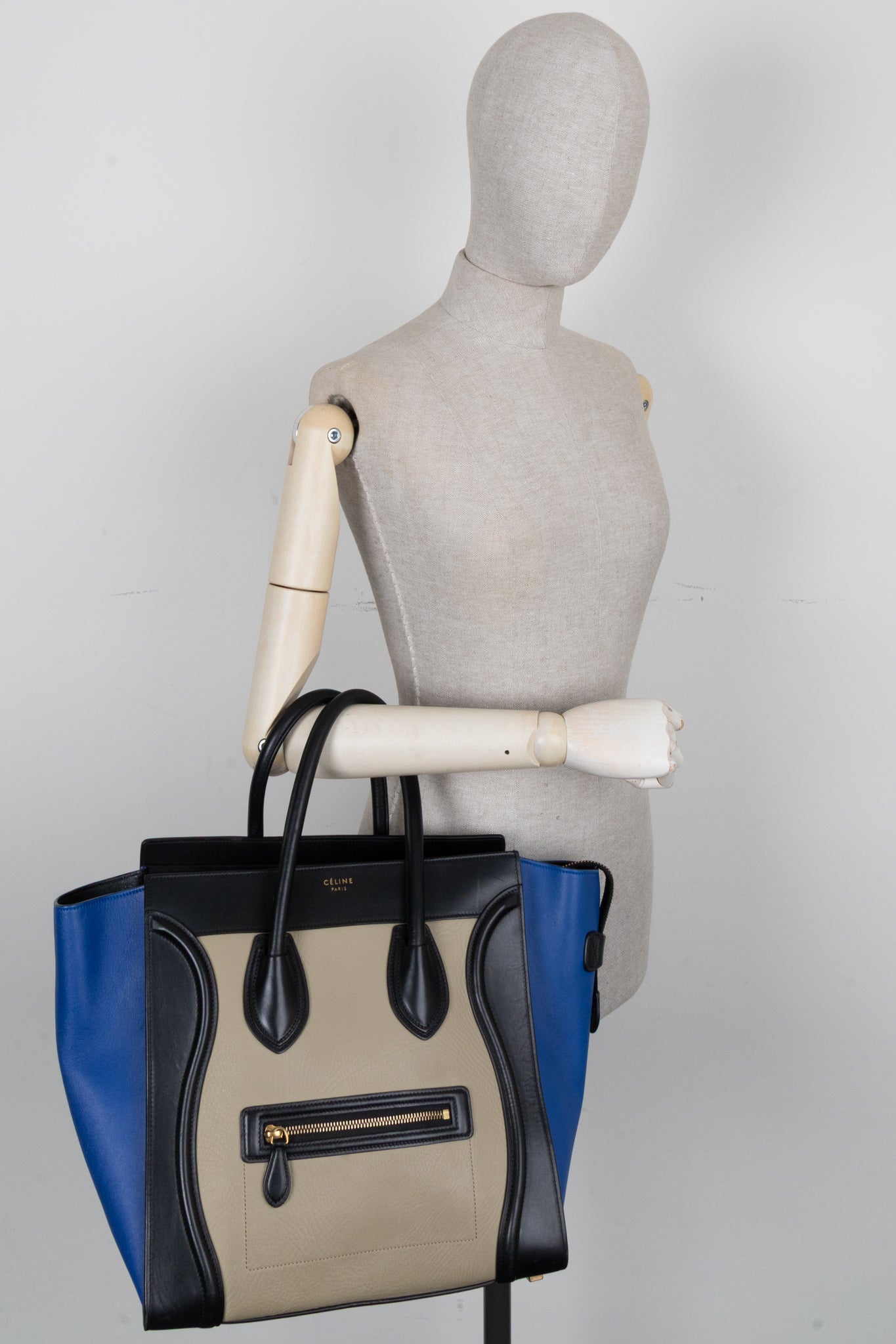 CÉLINE Luggage Mini Tricolor Blue