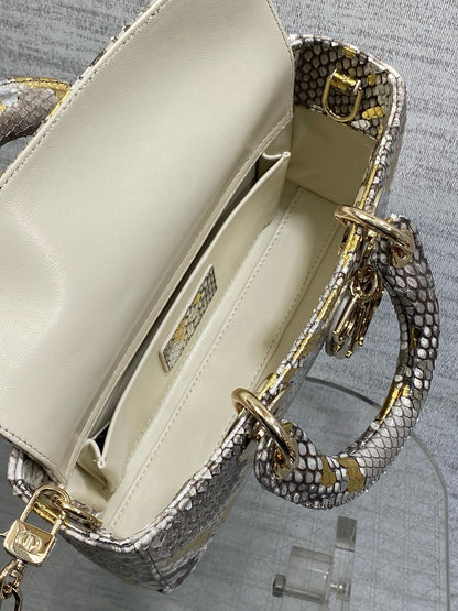 DR532 Small Lady D-Joy Bag(Snakeskin) / 8.5 x 4.5 x 2.5 inches / HIGHEST QUALITY VERSION