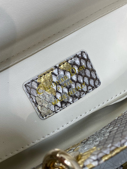 DR532 Small Lady D-Joy Bag(Snakeskin) / 8.5 x 4.5 x 2.5 inches / HIGHEST QUALITY VERSION