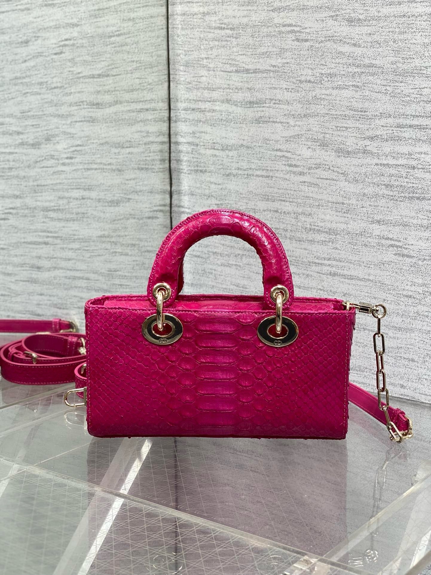 DR533 Small Lady D-Joy Bag(Snakeskin) / 8.5 x 4.5 x 2.5 inches / HIGHEST QUALITY VERSION