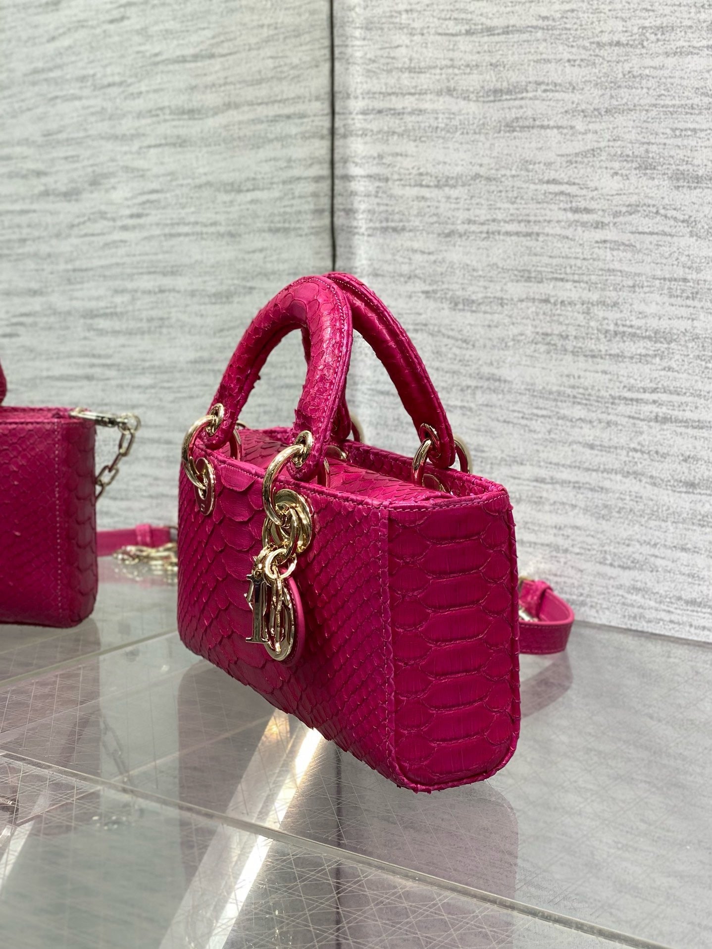DR533 Small Lady D-Joy Bag(Snakeskin) / 8.5 x 4.5 x 2.5 inches / HIGHEST QUALITY VERSION