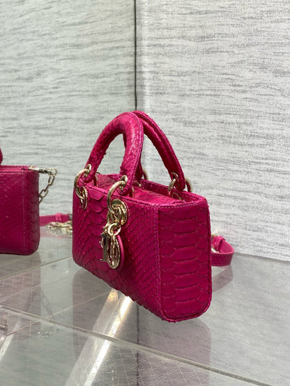 DR533 Small Lady D-Joy Bag(Snakeskin) / 8.5 x 4.5 x 2.5 inches / HIGHEST QUALITY VERSION