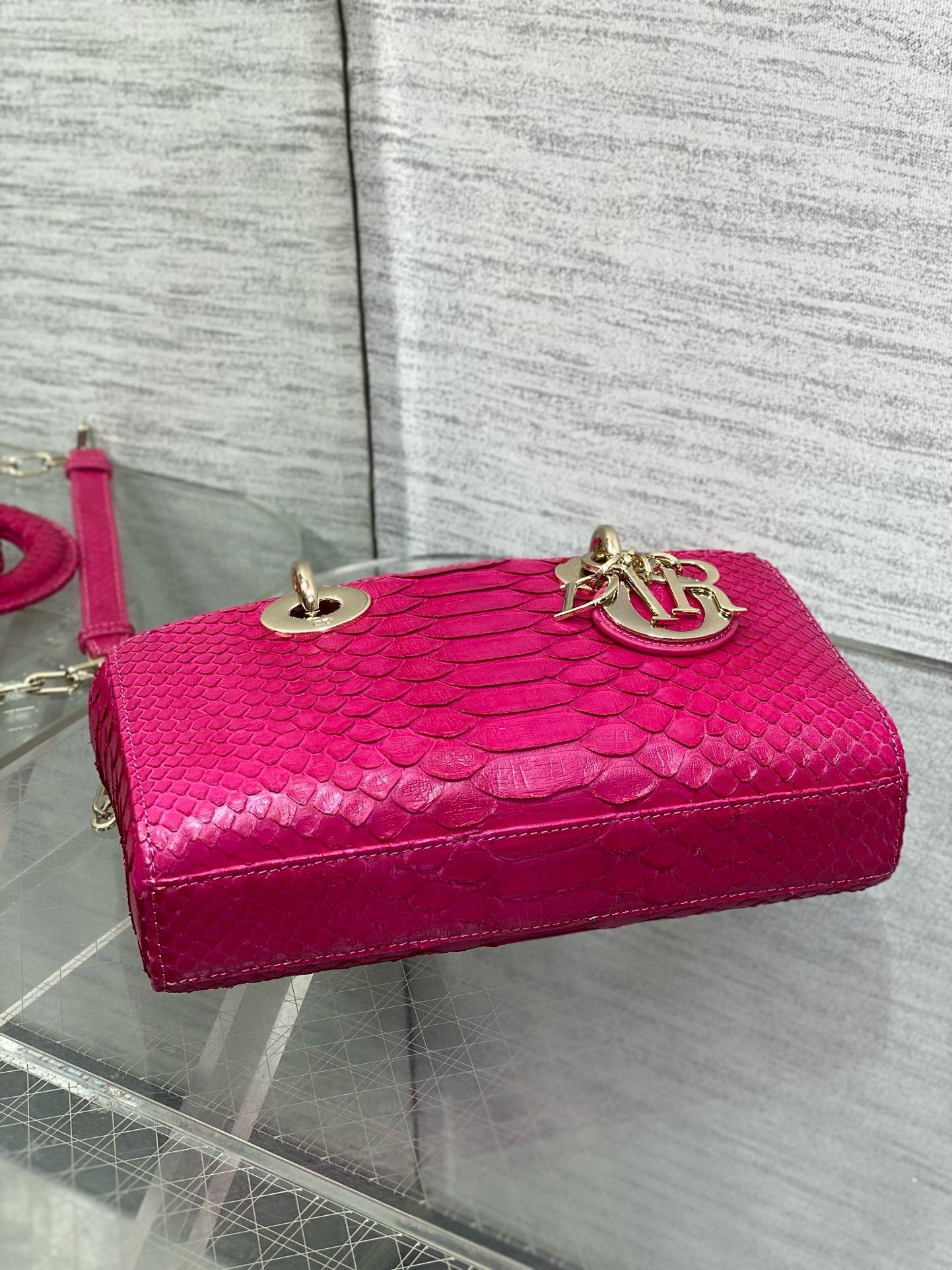 DR533 Small Lady D-Joy Bag(Snakeskin) / 8.5 x 4.5 x 2.5 inches / HIGHEST QUALITY VERSION