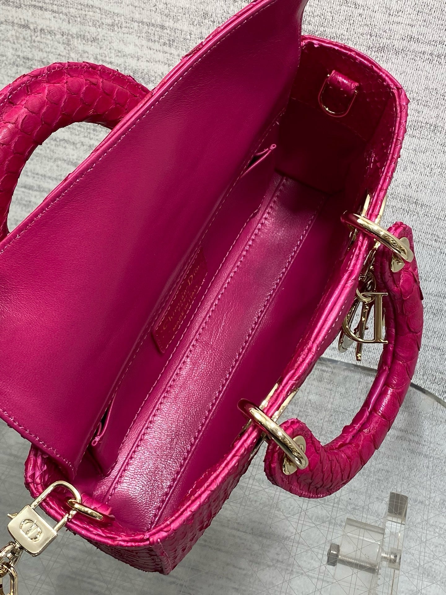 DR533 Small Lady D-Joy Bag(Snakeskin) / 8.5 x 4.5 x 2.5 inches / HIGHEST QUALITY VERSION