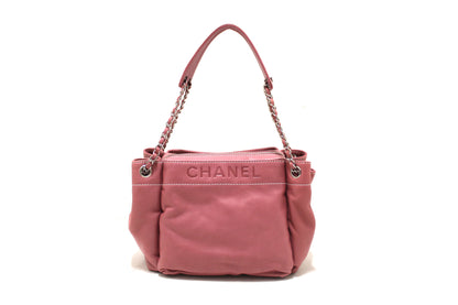 Chanel Pink Lambskin Leather Shoulder Bag