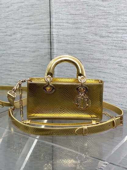 DR543 Small Lady D-Joy Bag(Snakeskin) / 8.5 x 4.5 x 2.5 inches / HIGHEST QUALITY VERSION