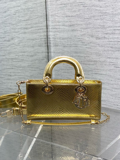 DR534 Small Lady D-Joy Bag(Snakeskin) / 8.5 x 4.5 x 2.5 inches / HIGHEST QUALITY VERSION