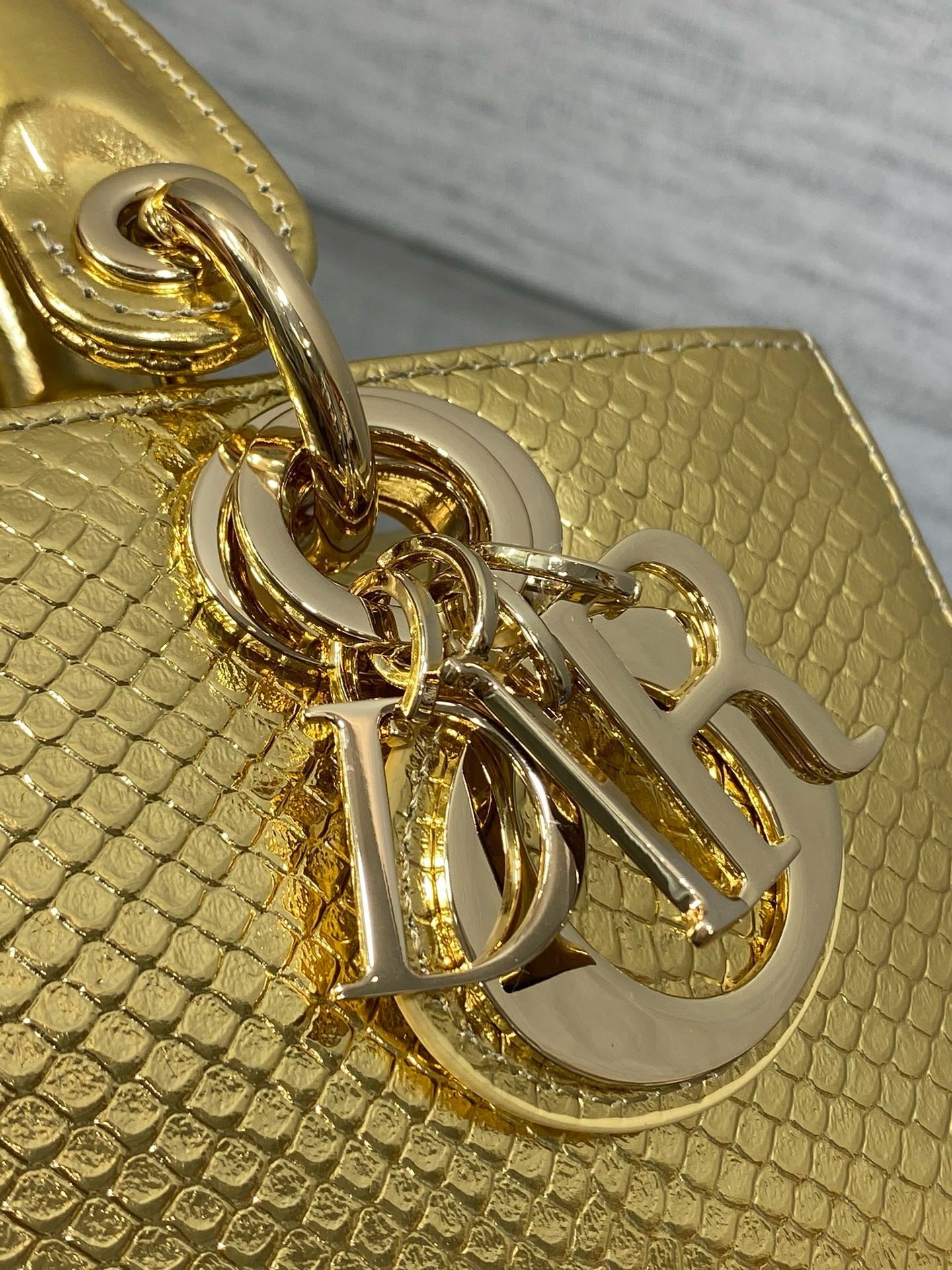 DR534 Small Lady D-Joy Bag(Snakeskin) / 8.5 x 4.5 x 2.5 inches / HIGHEST QUALITY VERSION