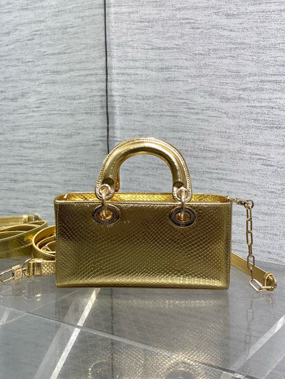 DR534 Small Lady D-Joy Bag(Snakeskin) / 8.5 x 4.5 x 2.5 inches / HIGHEST QUALITY VERSION