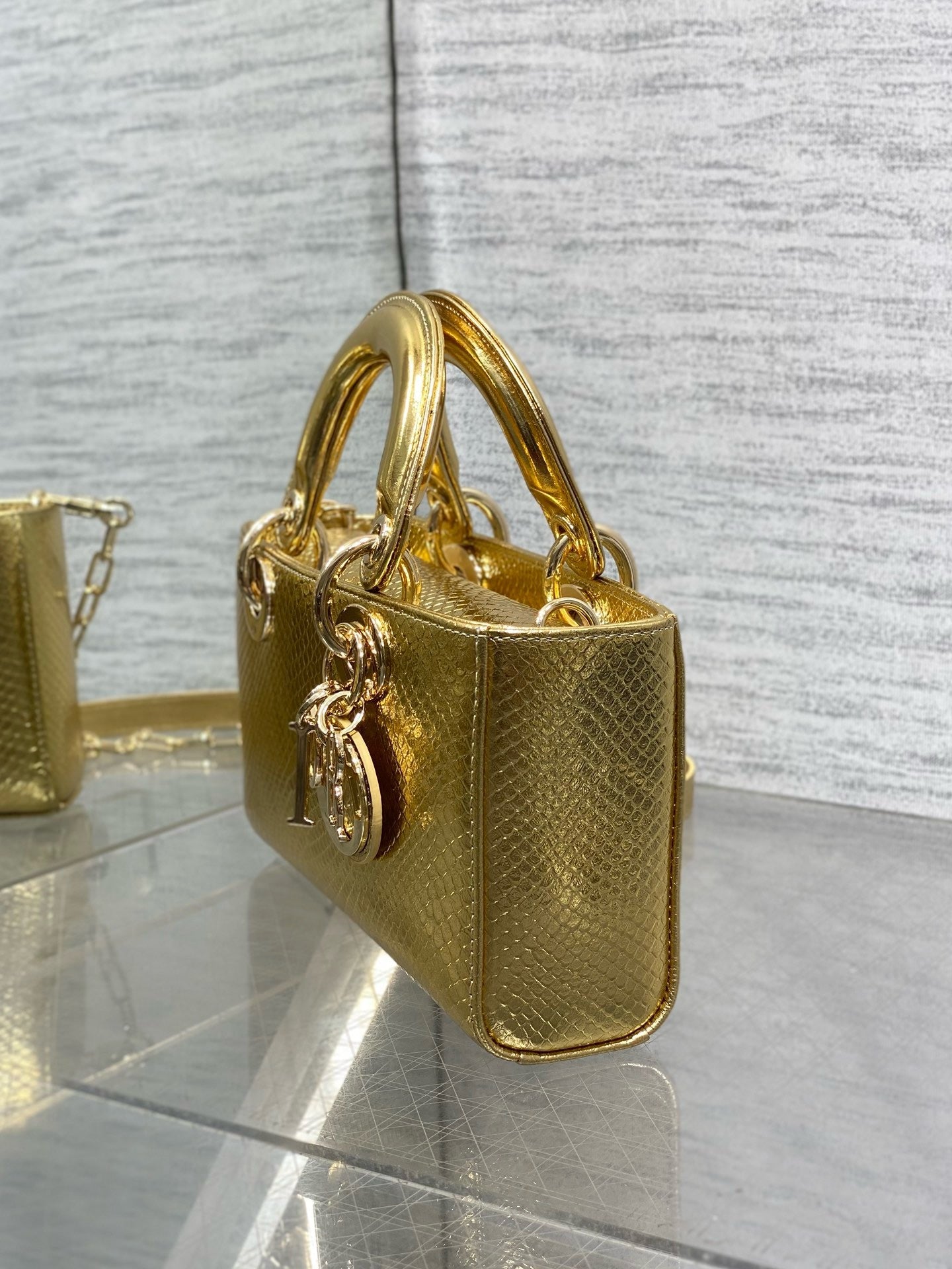 DR534 Small Lady D-Joy Bag(Snakeskin) / 8.5 x 4.5 x 2.5 inches / HIGHEST QUALITY VERSION