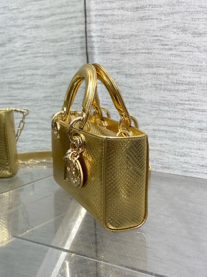 DR534 Small Lady D-Joy Bag(Snakeskin) / 8.5 x 4.5 x 2.5 inches / HIGHEST QUALITY VERSION