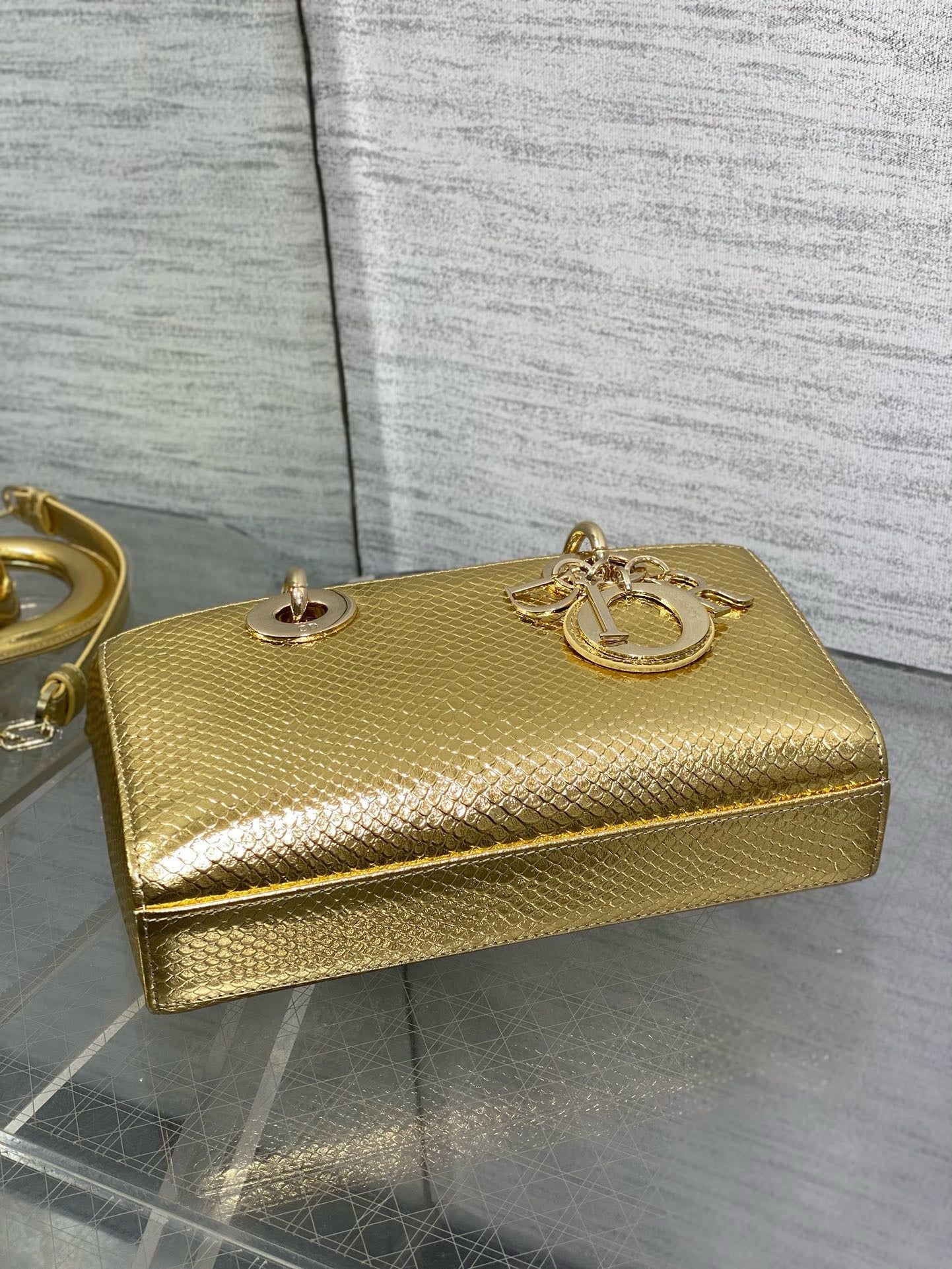DR534 Small Lady D-Joy Bag(Snakeskin) / 8.5 x 4.5 x 2.5 inches / HIGHEST QUALITY VERSION