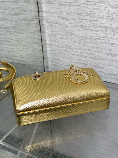 DR534 Small Lady D-Joy Bag(Snakeskin) / 8.5 x 4.5 x 2.5 inches / HIGHEST QUALITY VERSION