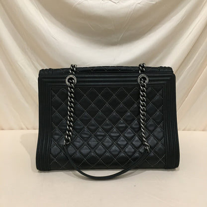 Chanel Black Leather Large Boy Shoulder Bag Sku#